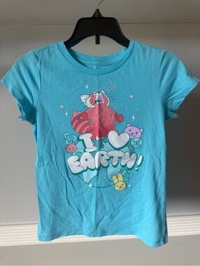 Disney Girls' Bright Blue 'I ♥ Earth' Turning Red Graphic Tee